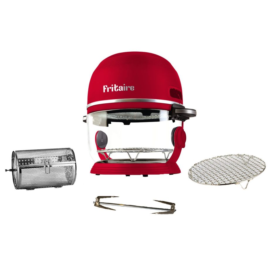 Fritaire Airfryer Rød med 4,8 L glasskål
